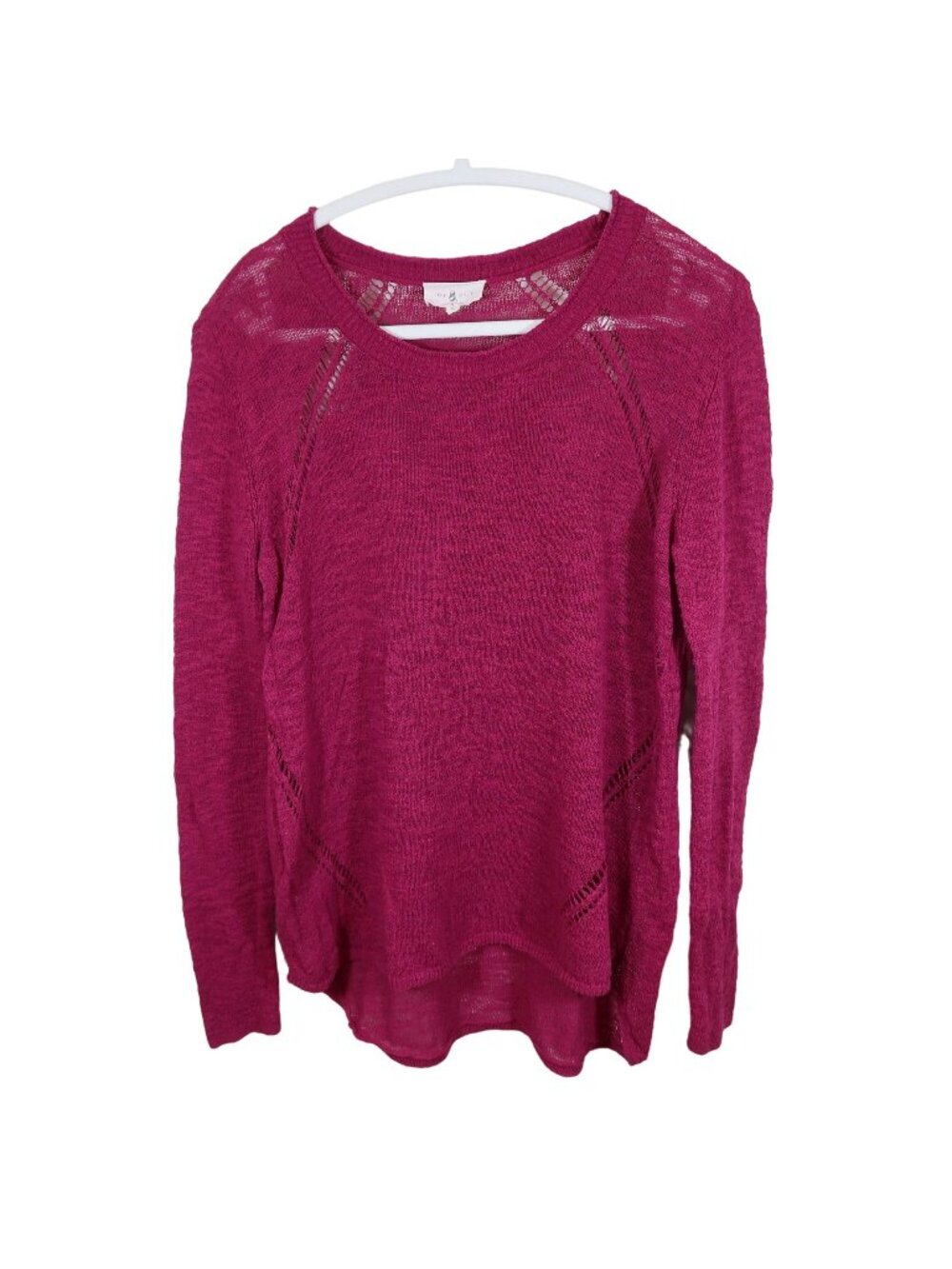 LOU & GREY Pullover Tunic Sweater Size S Vibrant Fuchsia Casual Preppy